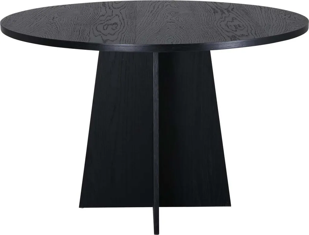 Table à manger noire 110cm stable et facile à nettoyer pour la famille