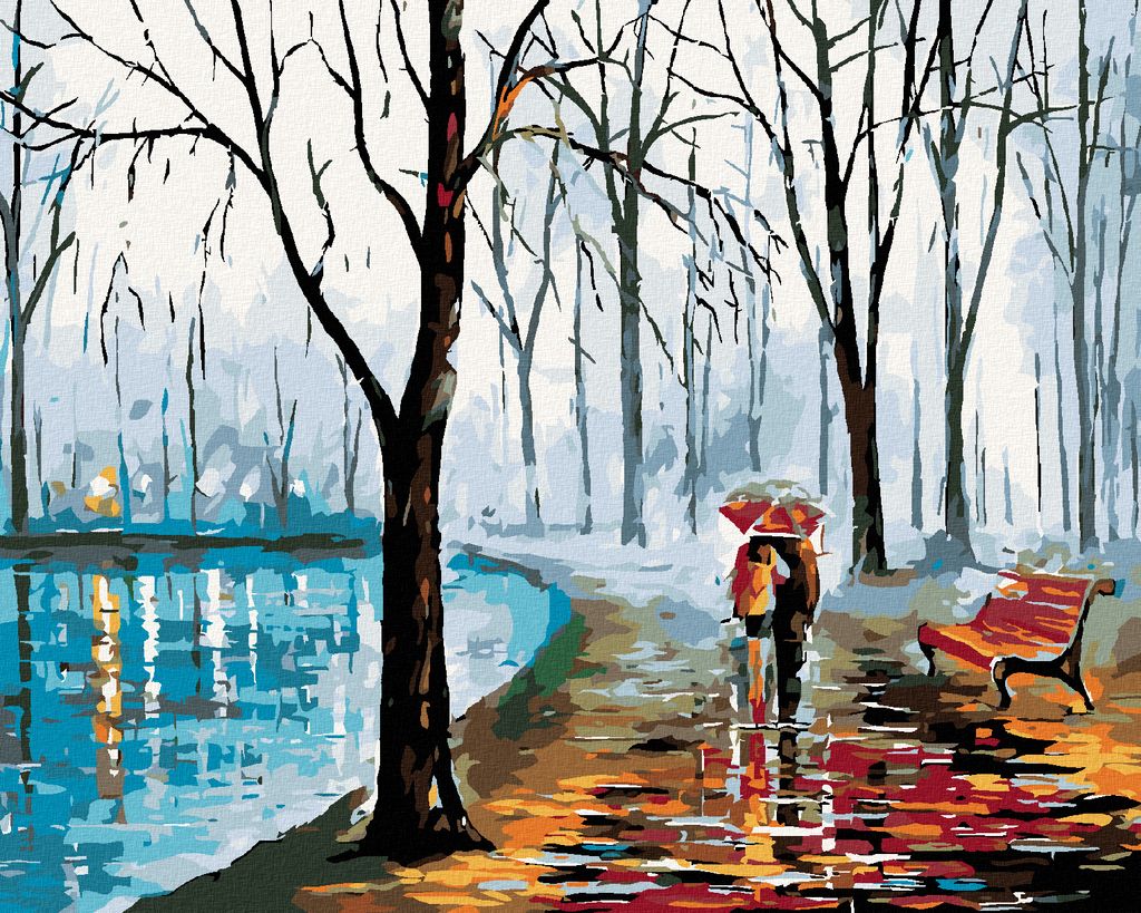 Zuty - Malen nach Zahlen - BEIM SPAZIERGANG AM WASSER, 40x50 cm, mit Keilrahmen (bereits gespannt)