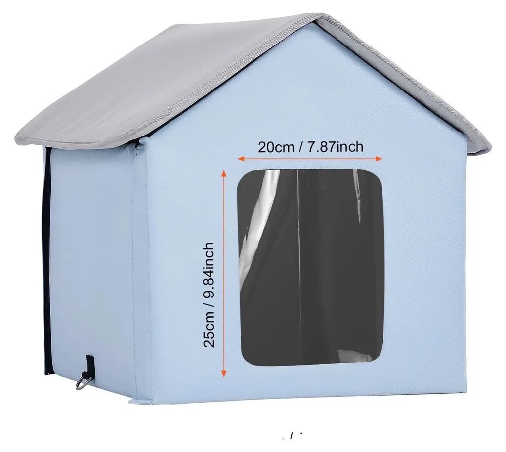 Maison pour chat imperméable et isolée bleue - Abri extérieur XL