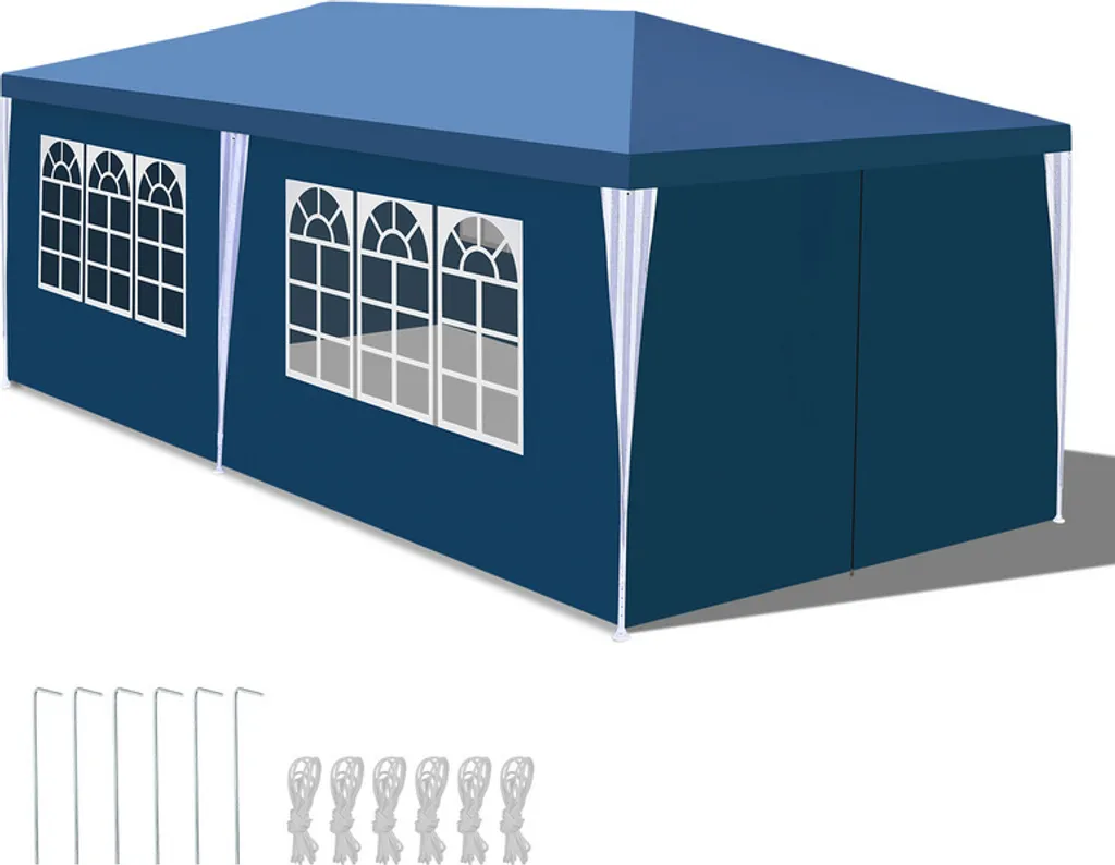 Gazebo 3x6 TolleTour Blu: Tenda per Mercatini e Sagre con Pareti