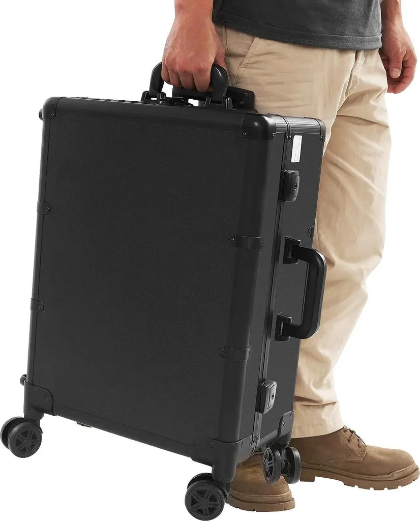Station Maquillage Portable 56 cm Aluminium 8 LED 5W Charge 50 kg