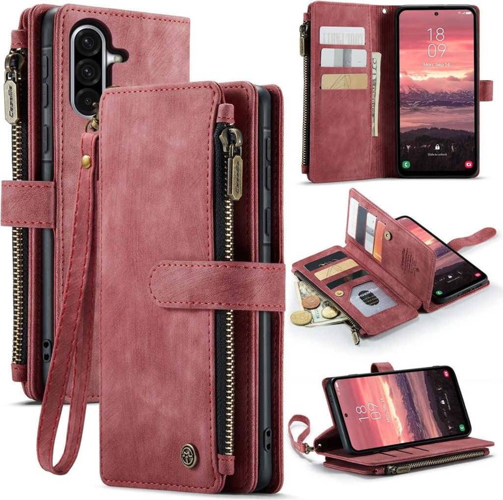 Samsung Galaxy A56 Hülle - CaseMe C30 Klapphülle mit Brieftasche - Rot