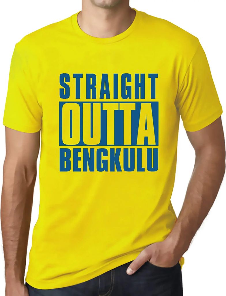 Herren Grafik T-Shirt Direkt aus Bengkulu – Straight Outta Bengkulu – Öko-Verantwortlich Vintage Jahrgang Kurzarm Lustige Druck Geburtstag Ges...