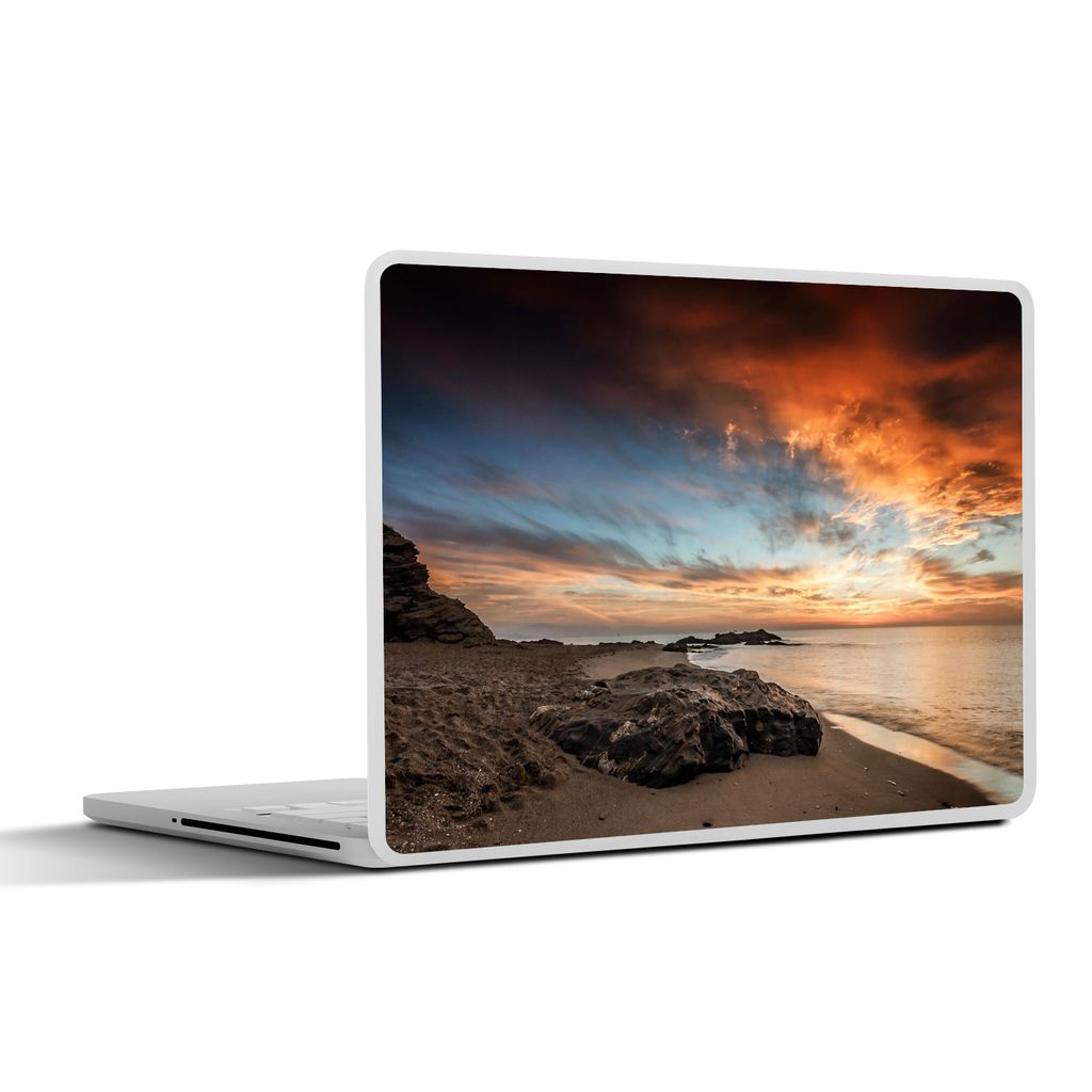 MuchoWow Laptop Aufkleber Sticker Cover Strand - Steine - Abend - Himmel - Natur 36.5x27.5 cm - Laptop-Sticker