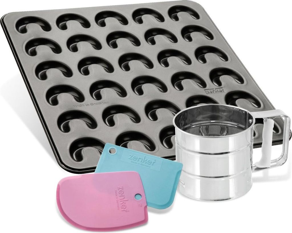 Zenker Vanillekipferl-Set, 30er-Kipferl-Backblech mit Produktbild 