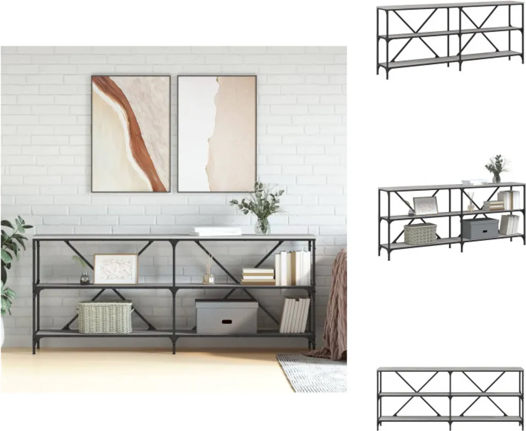 Tavolino Consolle 180x30x75 cm Grigio Sonoma vidaXL Moderno