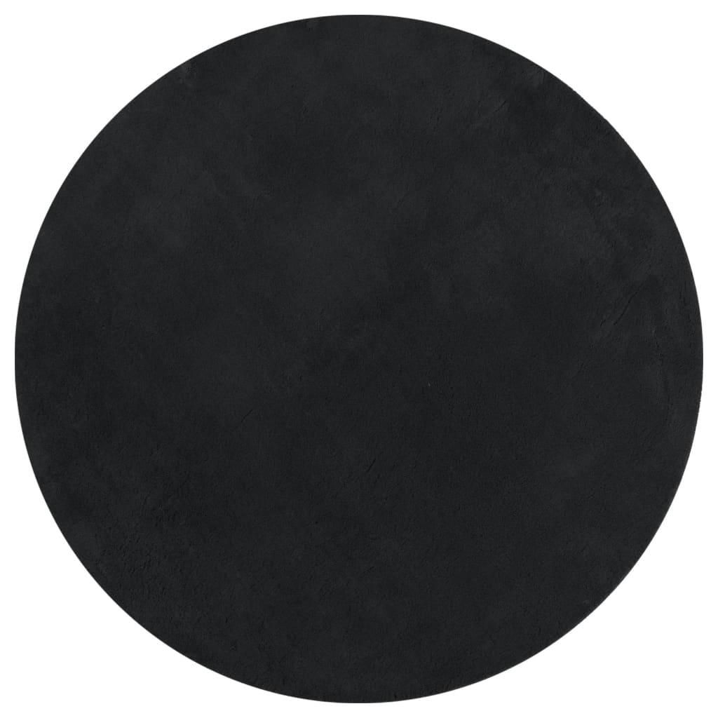 vidaXL Teppich HUARTE Kurzflor Weich und Waschbar Schwarz Ø Produktbild 