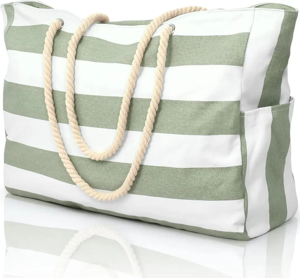 Sac de plage étanche grand format avec fermeture éclair robuste vert