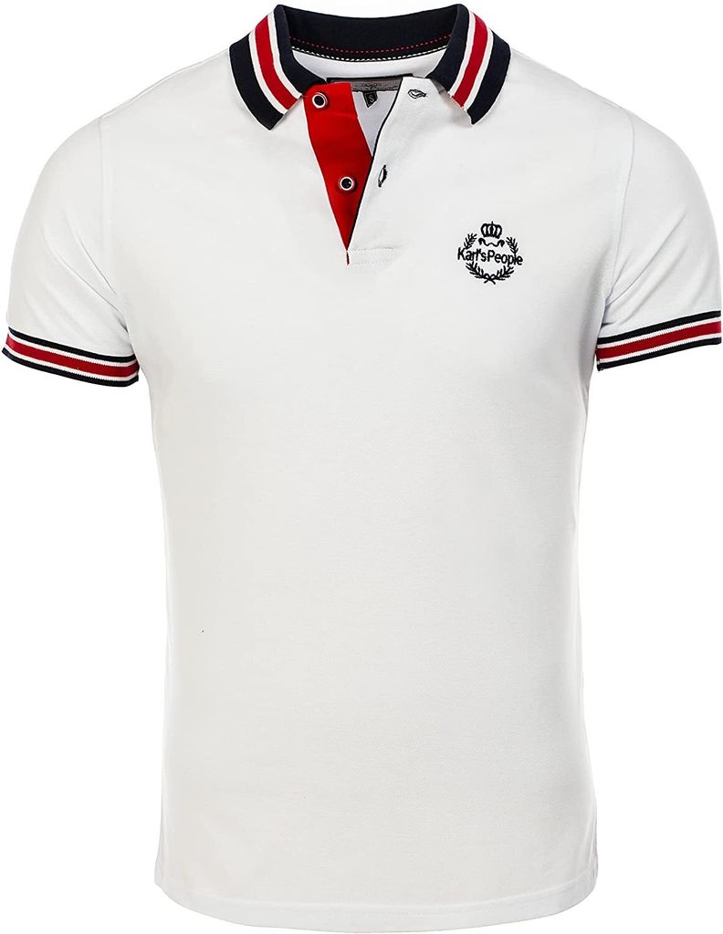 Poloshirt Karl ́s People by CARISMA Weiß K-129 4XL