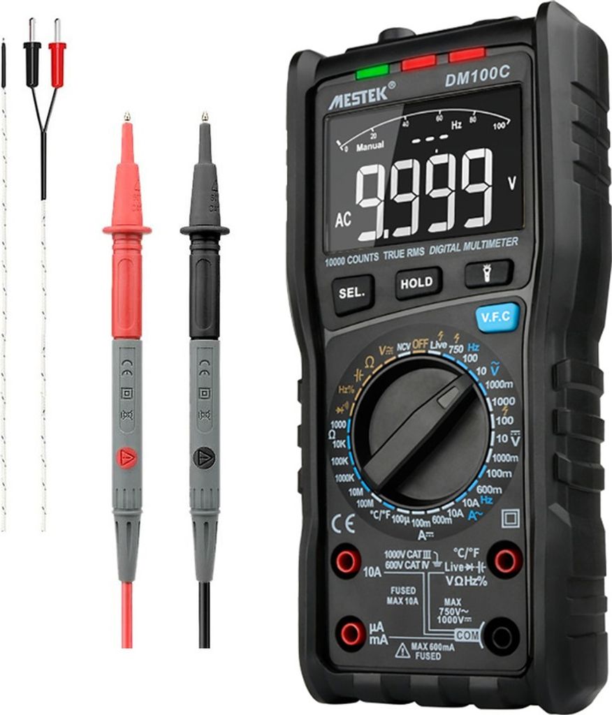 Mestek DM100C digitální multimetr a teploměr, AC 750 V, DC Obrázek produktu 