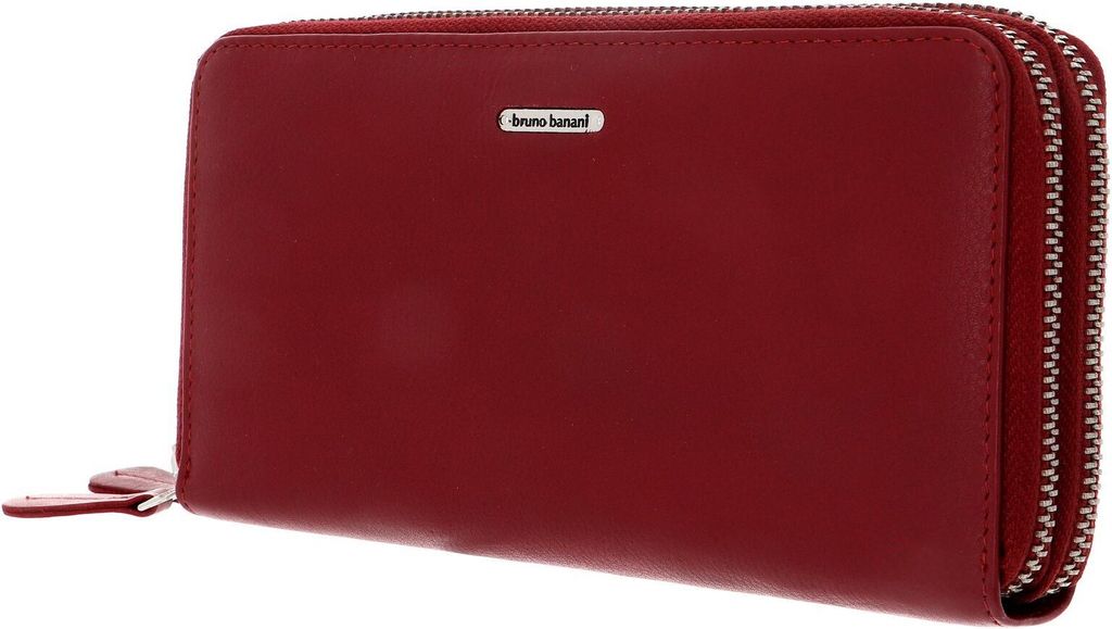 bruno banani Leder Geldbörse New York Double Zip Around Wallet Red rot