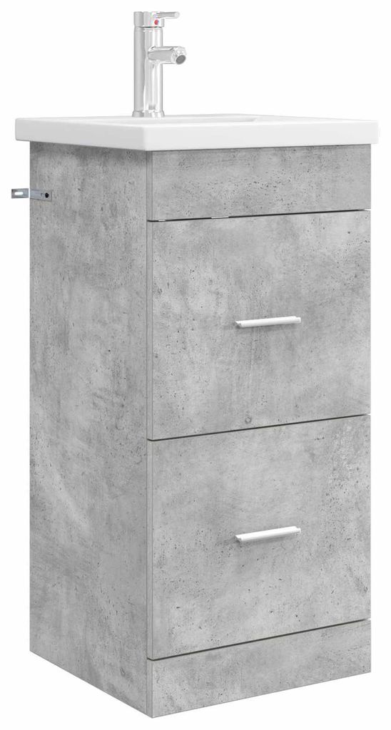 Badezimmerschrank mit Waschbecken Betongrau 42 x 40 x 84,5 cm