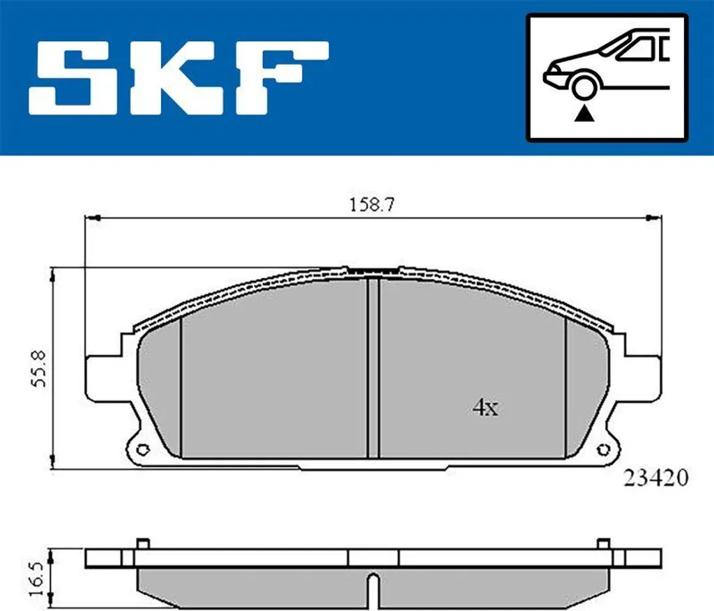 SKF VKBP 80296 Jeu de Plaquettes de Frein à Disque OE 45022S3VA11