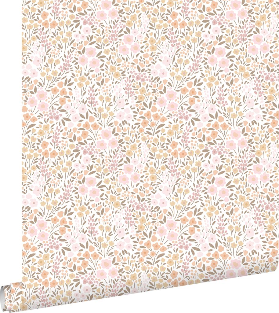 ESTAhome carta da parati fiori rosa tenue e beige 53 cm x Immagine del prodotto 