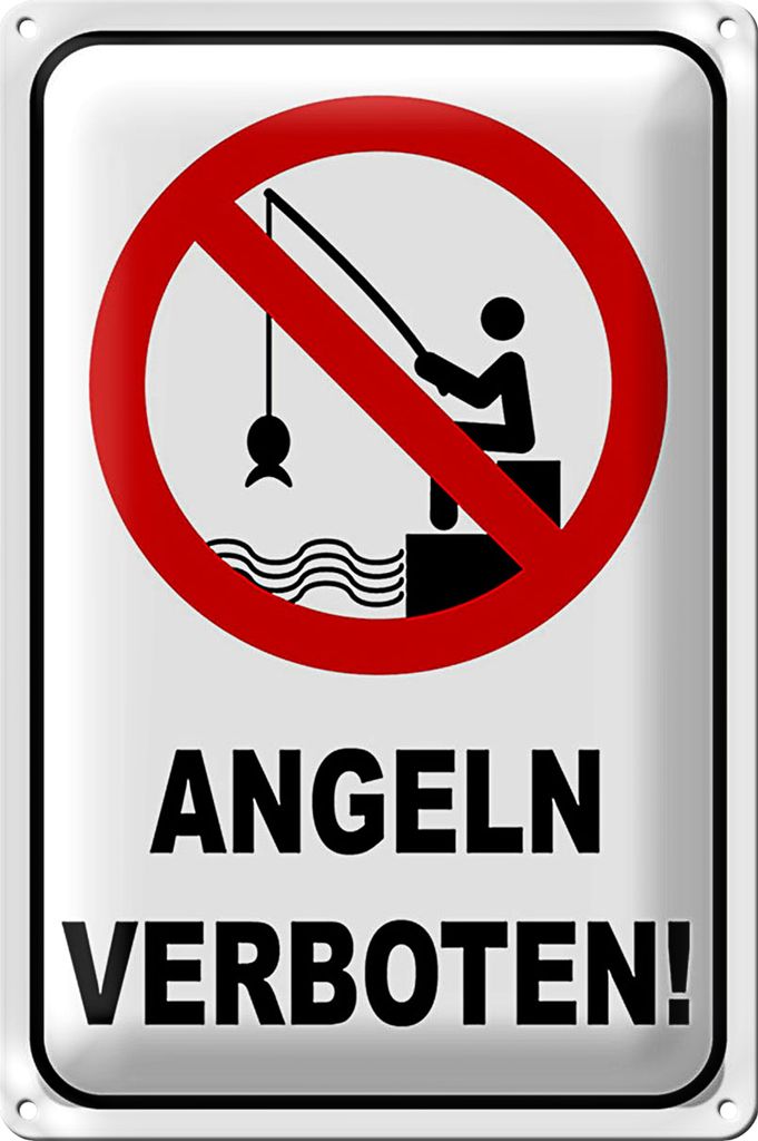 Blechschild Hinweis 40x30cm Angeln verboten Warnschild