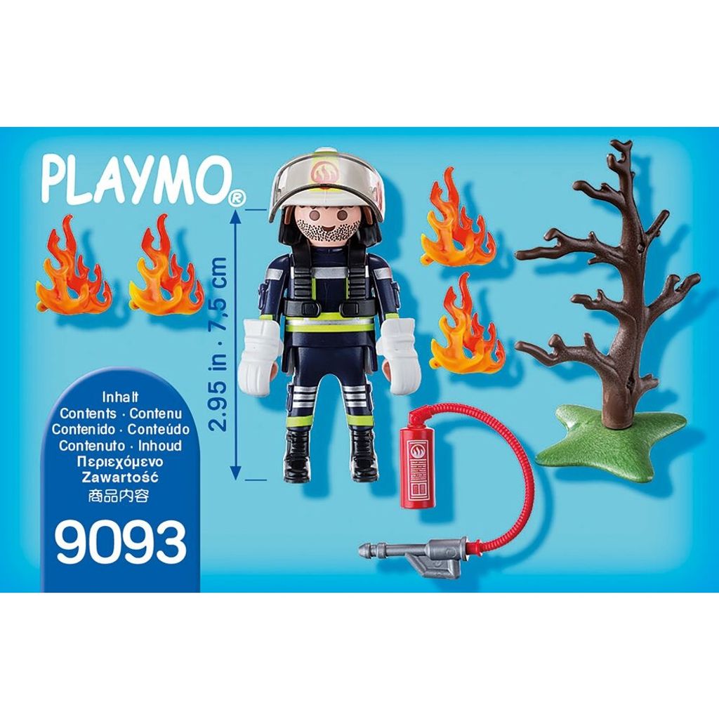 Playmobil Special Plus 9093 Feuerwehr Löscheinsatz Feuerwehrmann Flammen NEU 