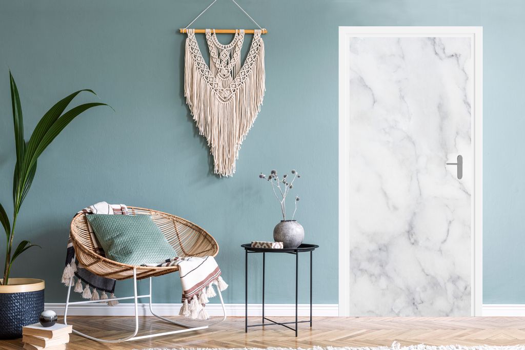 Türtapete Selbstklebend 77x200 Cm Weiß - 3D Türfolie Für Wohnzimmer & Schlafzimmer