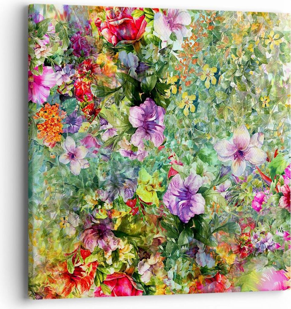 Bild auf Leinwand - Leinwandbild - blume sommer natur - 40x40cm - Wand Bild - Wanddeko - Wandbilder - Leinwanddruck - Bilder - Kunstdruck - Wanddek...