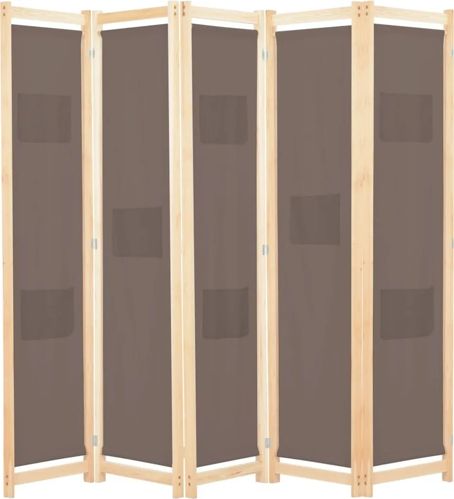 Cacher un vis-à-vis intérieur : Paravent Marron 5 volets 200 x 170 cm