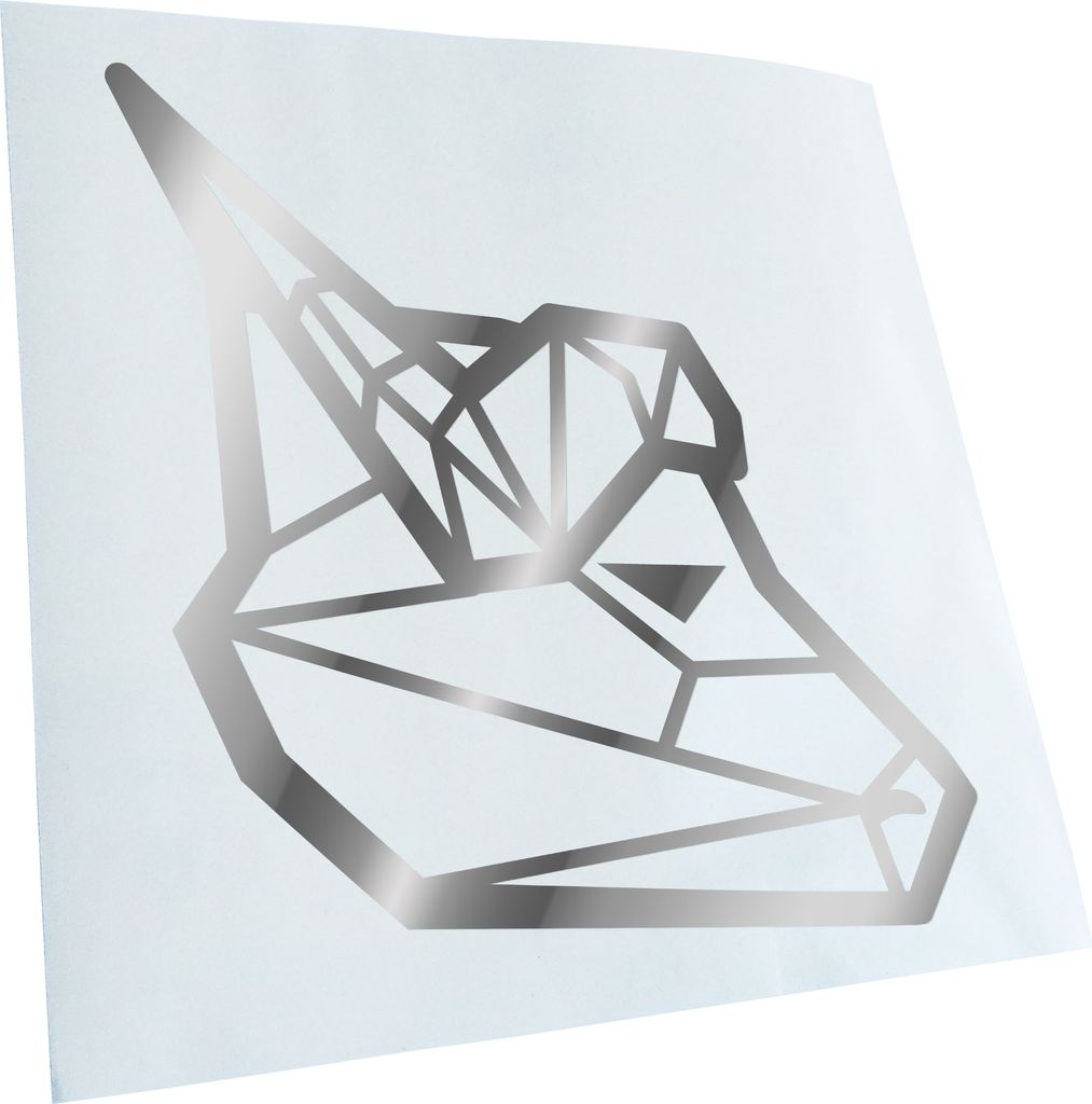 Kiwistar - Autoaufkleber - Wasserbüffel Polygon - Chrom - 40x36cm - Aufkleber für Auto, Laptop, Fahrrad, LKW, Motorrad Mehrfarbig JDM Decal Racing