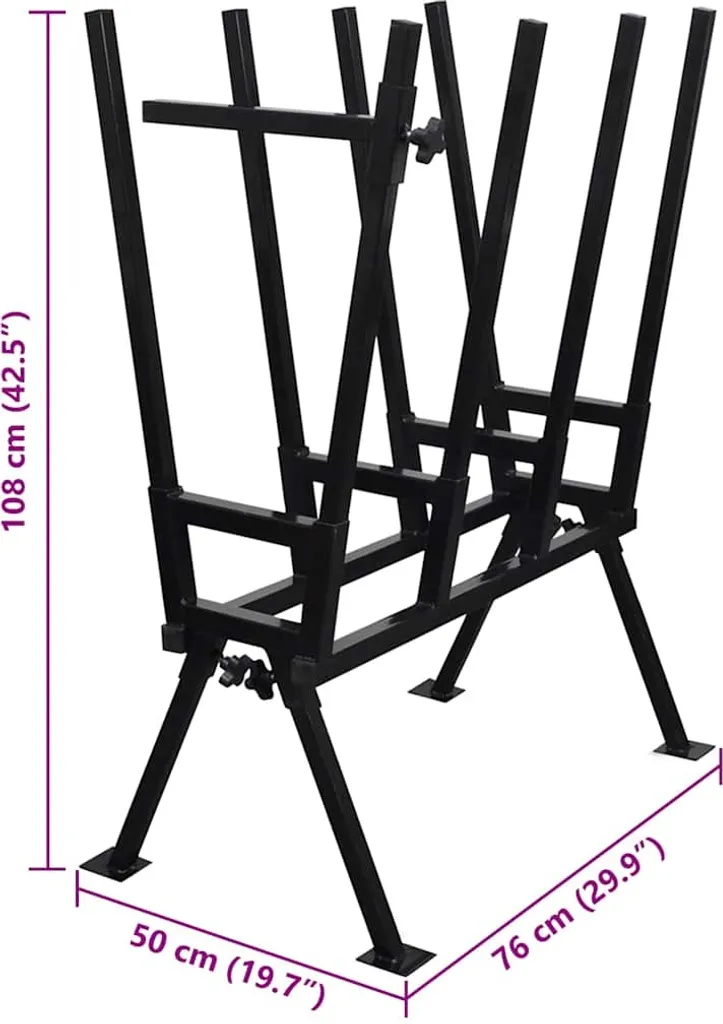 Chevalet de tronçonnage pliable en métal noir pour bois de feu - 6