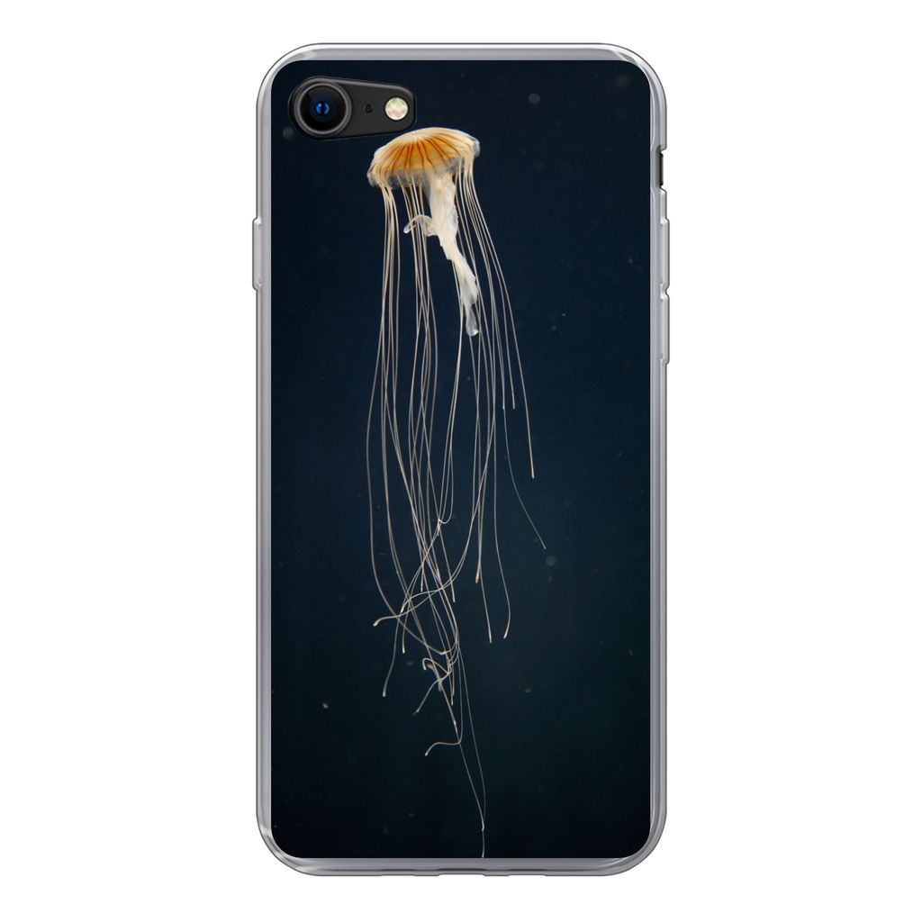 MuchoWow Handyhülle Schutzhülle Hülle für iPhone 8 Qualle - Meerestier - Tentakel Silikon Softcase Handy Hülle - Schutzhaube