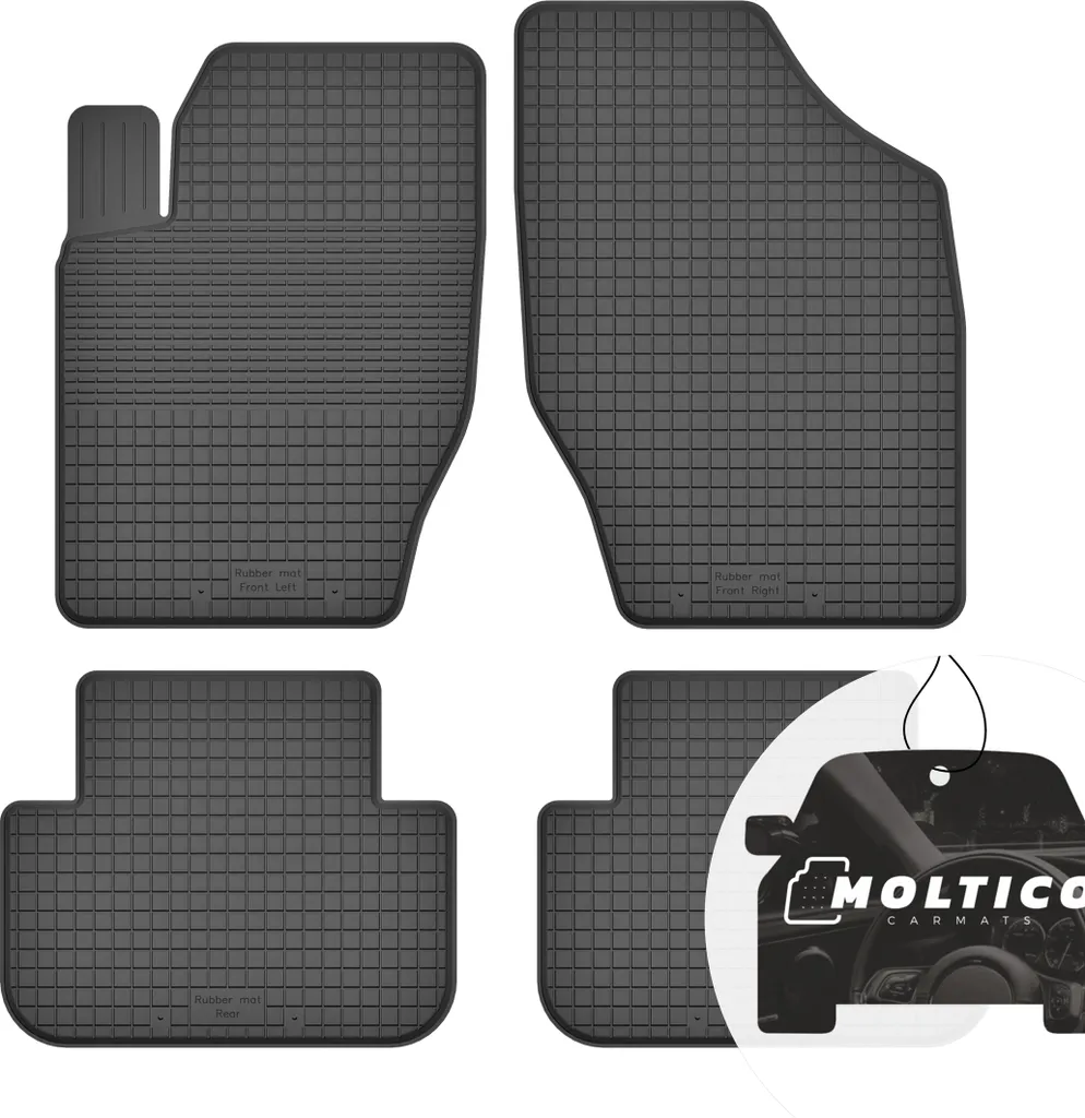 Tappetini in gomma con bordo Tappetini per auto Tappetini in gomma per auto Set di 4 pezzi su misura - adatto per Citroen C4 I 2004-2010