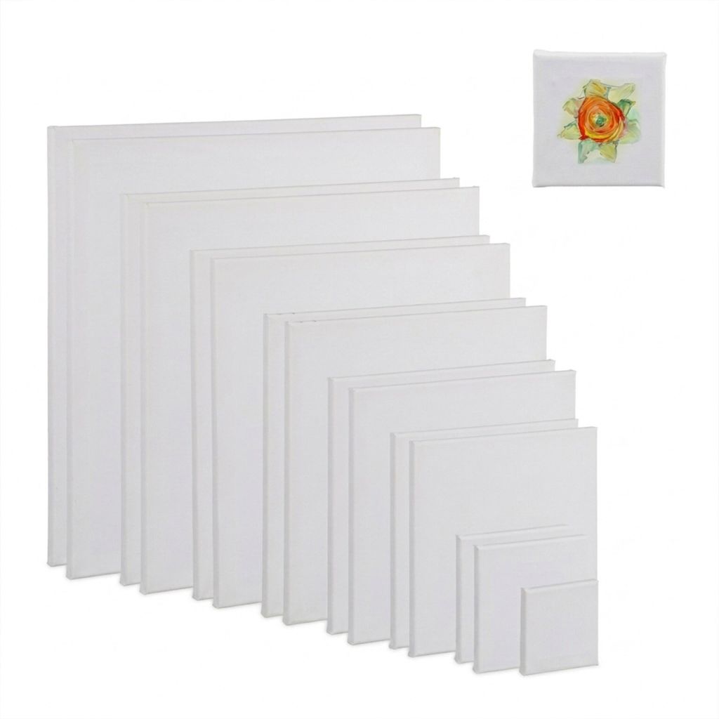 Tele Relaxdays, tele da pittura quadrate, 16 pezzi, 8 Immagine del prodotto 