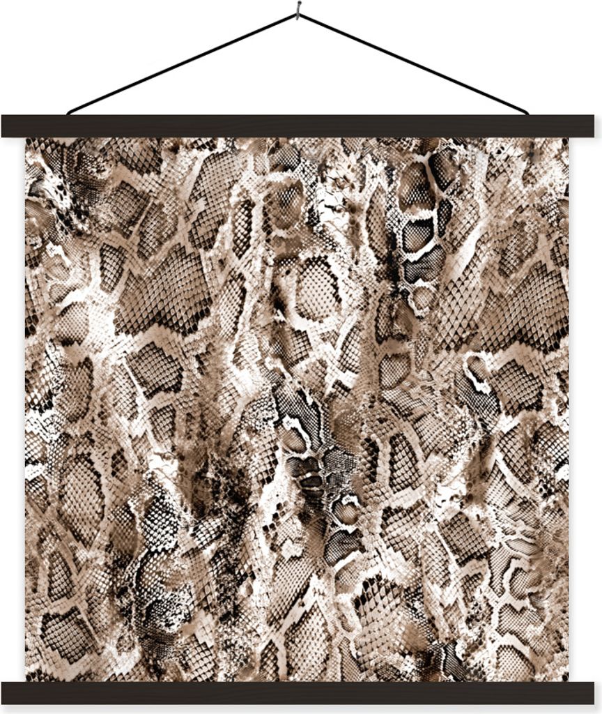 MuchoWow Textilposter Tiermuster - Schuppen - Formen 120x120 cm mit schwarzem Rahmen - Aufhängungsset