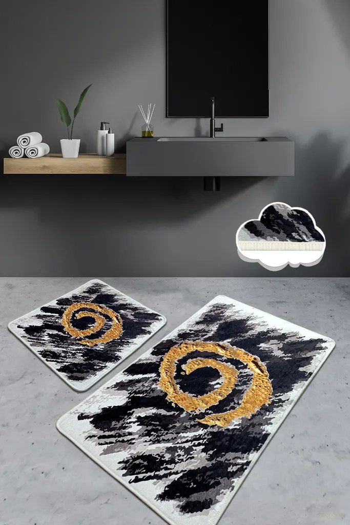 Mijolnir Dagger Nero: Tappeto Bagno Velvet Luxury 700g per Design Minimal