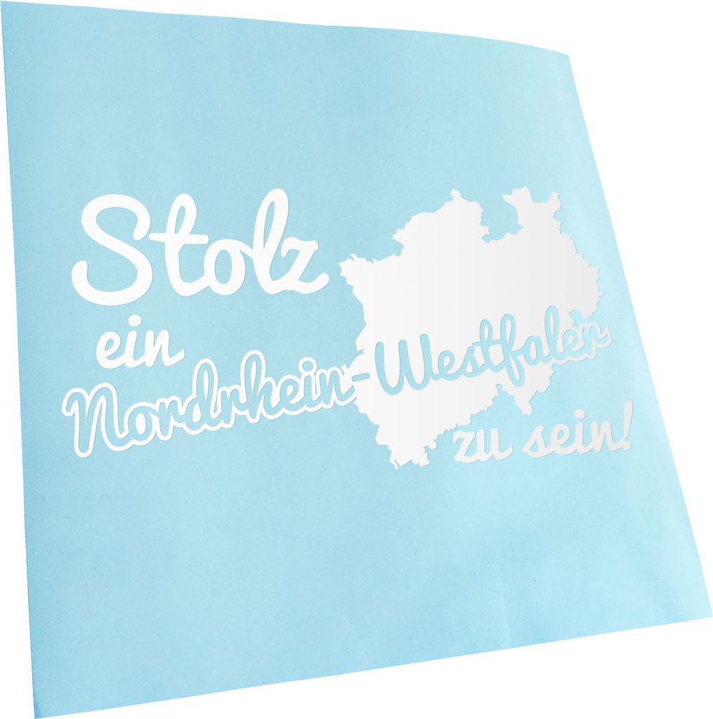 Kiwistar - Autoaufkleber - Nordrhein-Westfale Stolz - Weiss - 30x15cm - Aufkleber für Auto, Laptop, Fahrrad, LKW, Motorrad mehrfarbig JDM Decal Ra...