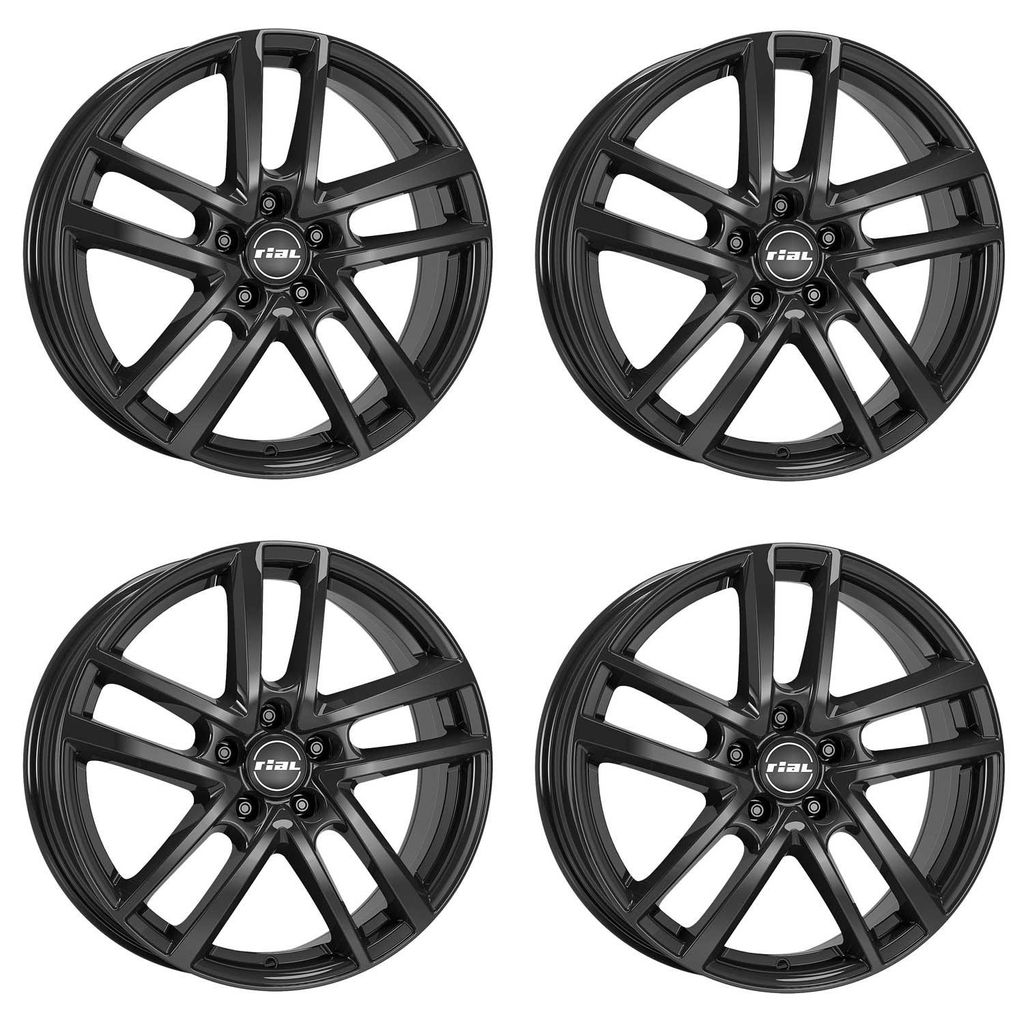 4 Rial Felgen Astorga 6.0x16 ET48 5x112 SW für VOLKSWAGEN Caddy Cross Touran E-Golf Golf Jetta T-ROC T-Roc Toura