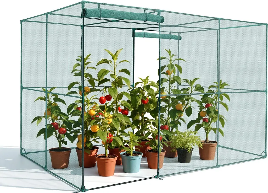 Protection plantes anti-nuisibles et vent : serre-cage 290 cm zippée