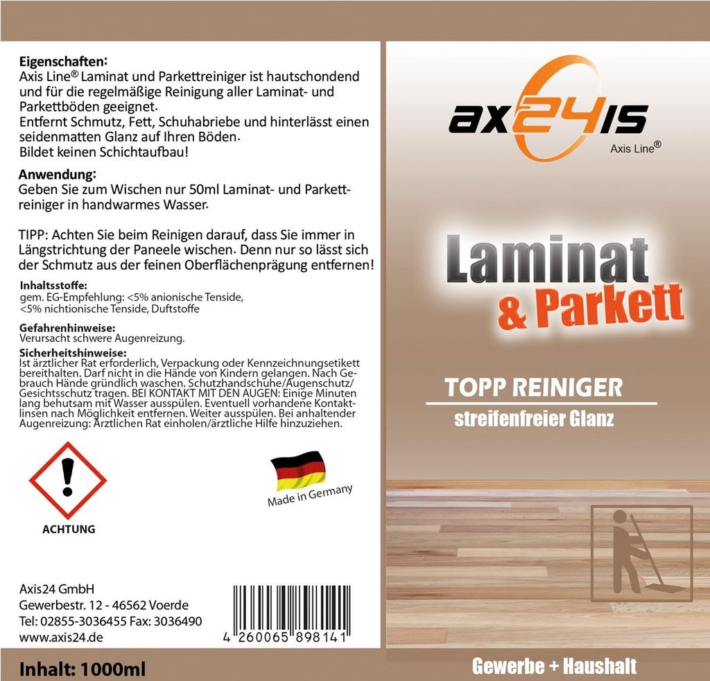 Axis Line Laminat & Parkett Reiniger Konzentrat 1Liter