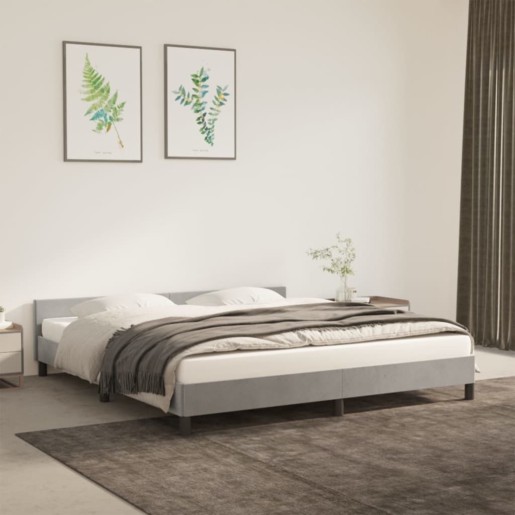 Maison Exclusive - Bettgestell ohne Matratze Hellgrau 160x200 cm Samt