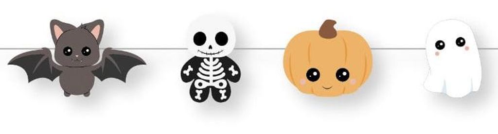 Sweety Halloween Girlande aus Pappe 3,5 m Kürbisse und Gespenster -