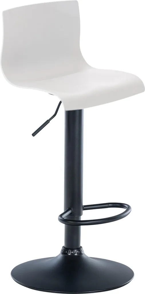 Sgabello moderno - Sgabello di design - Regolabile e confortevole all'infinito | Colore: bianco | Materiale del telaio: metallo nero opaco