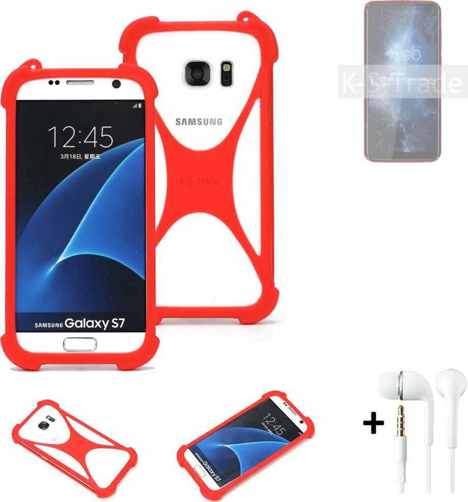 Handy-hülle + Kopfhörer kompatibel mit BQ Mobile BQ-6061L Slim Schutz-hülle Bumper Silikon Schutz Hülle Cover Case Silikoncase Silikonbumper TPU