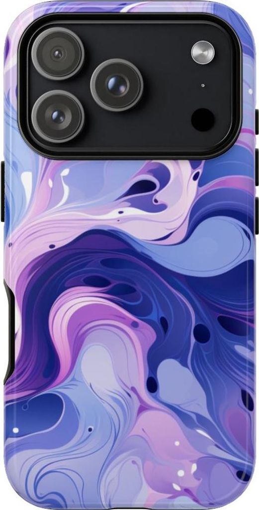 Wirbelndes Marmor-Design in Lavendel und Indigo – Hülle Kompatibel mit iPhone 17 Pro