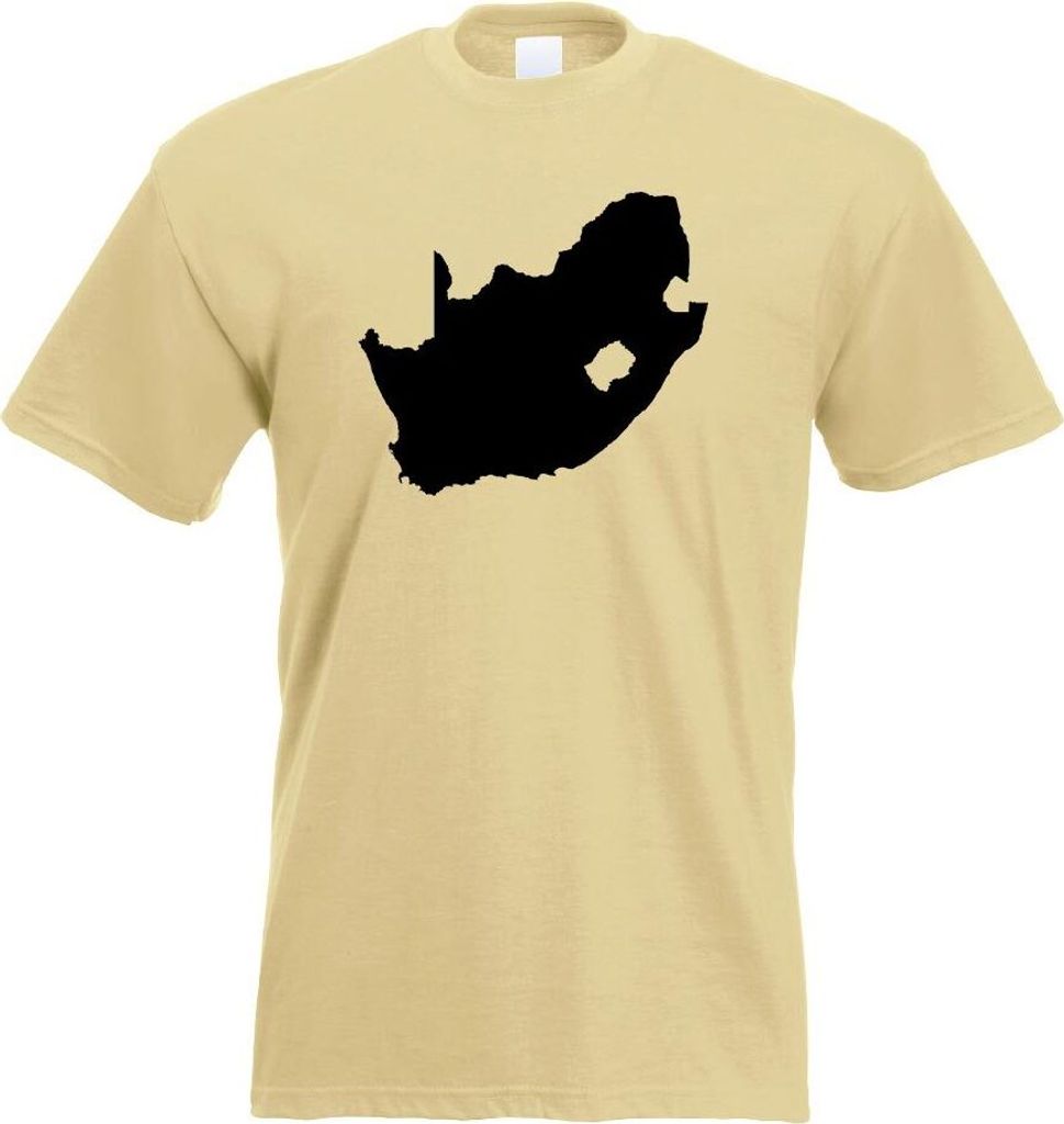 Kiwistar - T-Shirt - Khaki - Südafrika Umriss Kontur Herren Funshirt Bedruckt Design Sprüche Spruch Motive - mit Motiv Bedruckt - Funshirt Design...