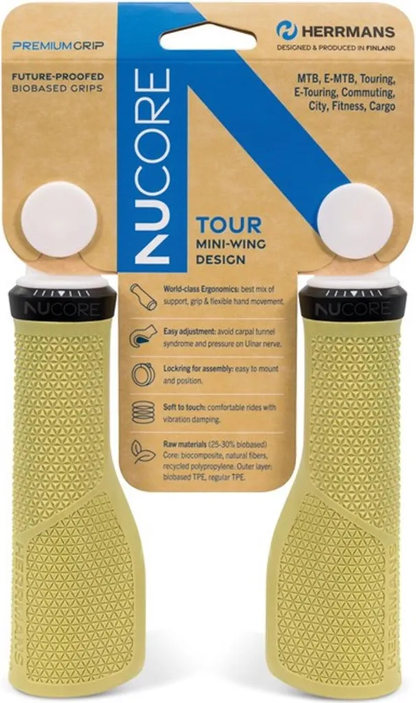 Poignées de Vélo Ergonomiques Herrmans Tour Peak Olive pour VTC et Ville