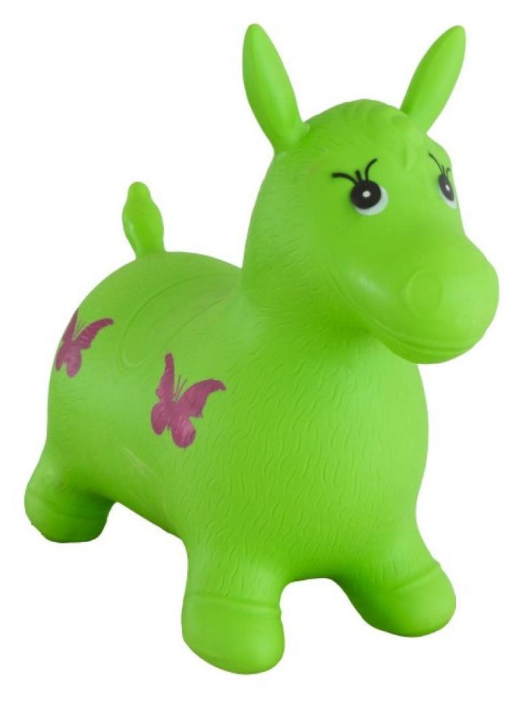 Hoppelnder Pferd-Sprungreiter, Gummispielzeug, grün, Produktbild 