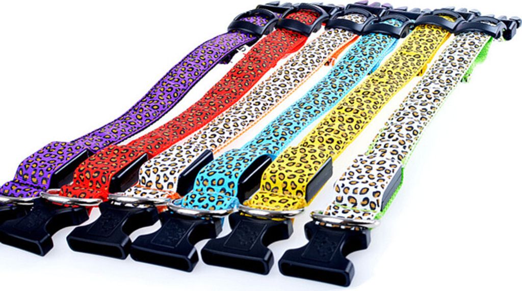 LED-Hundehalsband Leopardenmuster /Grün L
