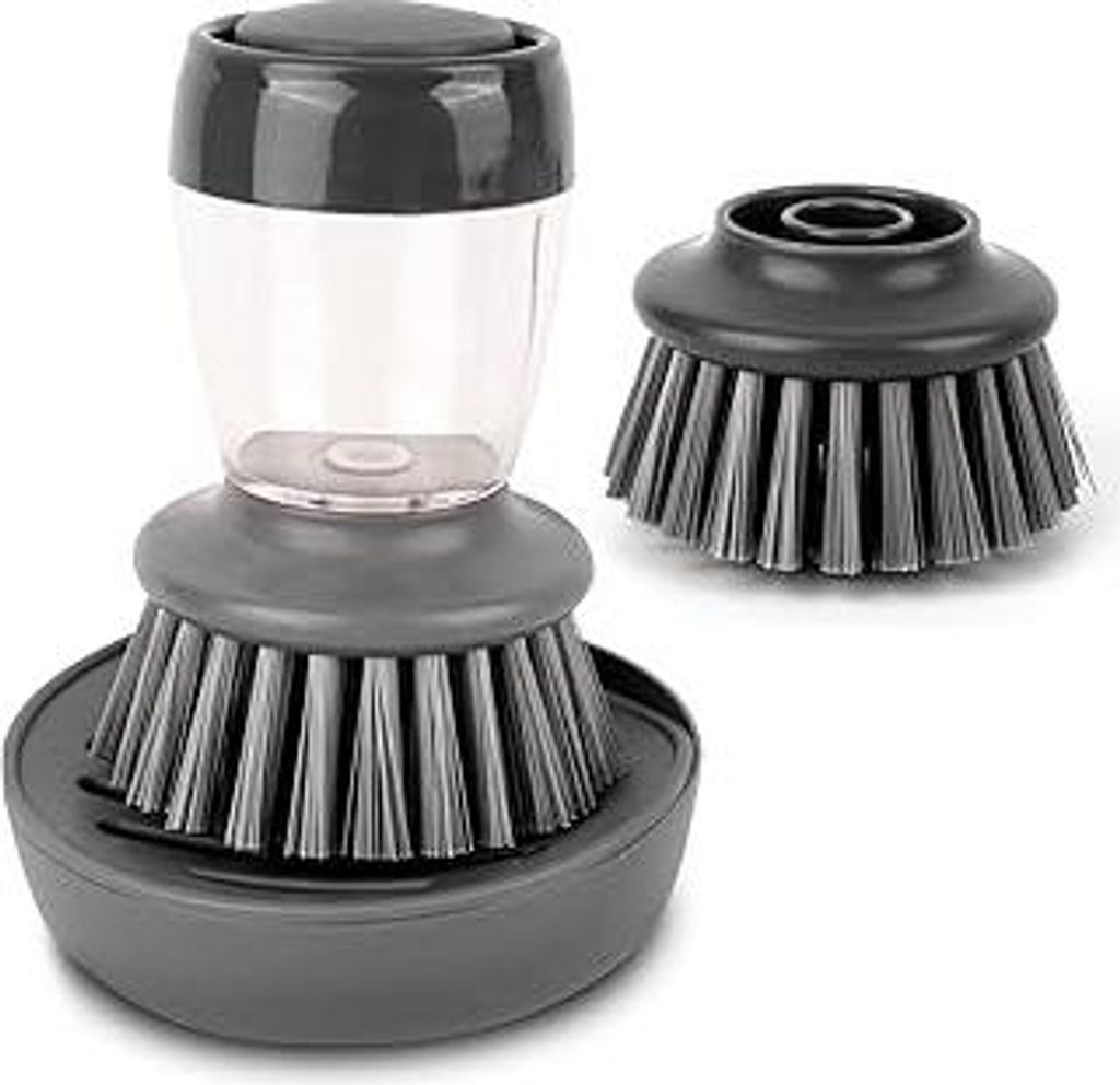 Seifenuntertasse Bürste mit Aufbewahrungsregal, Ersatz für Bürstenkopf Handfläche, Küche, wiederaufladbar, Reinigungstopf für Waschbecken