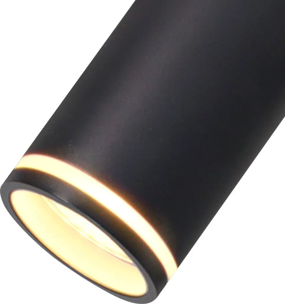 Lampadaire 3 têtes GU10 12W noir mat et anneaux acryliques Paris Polux