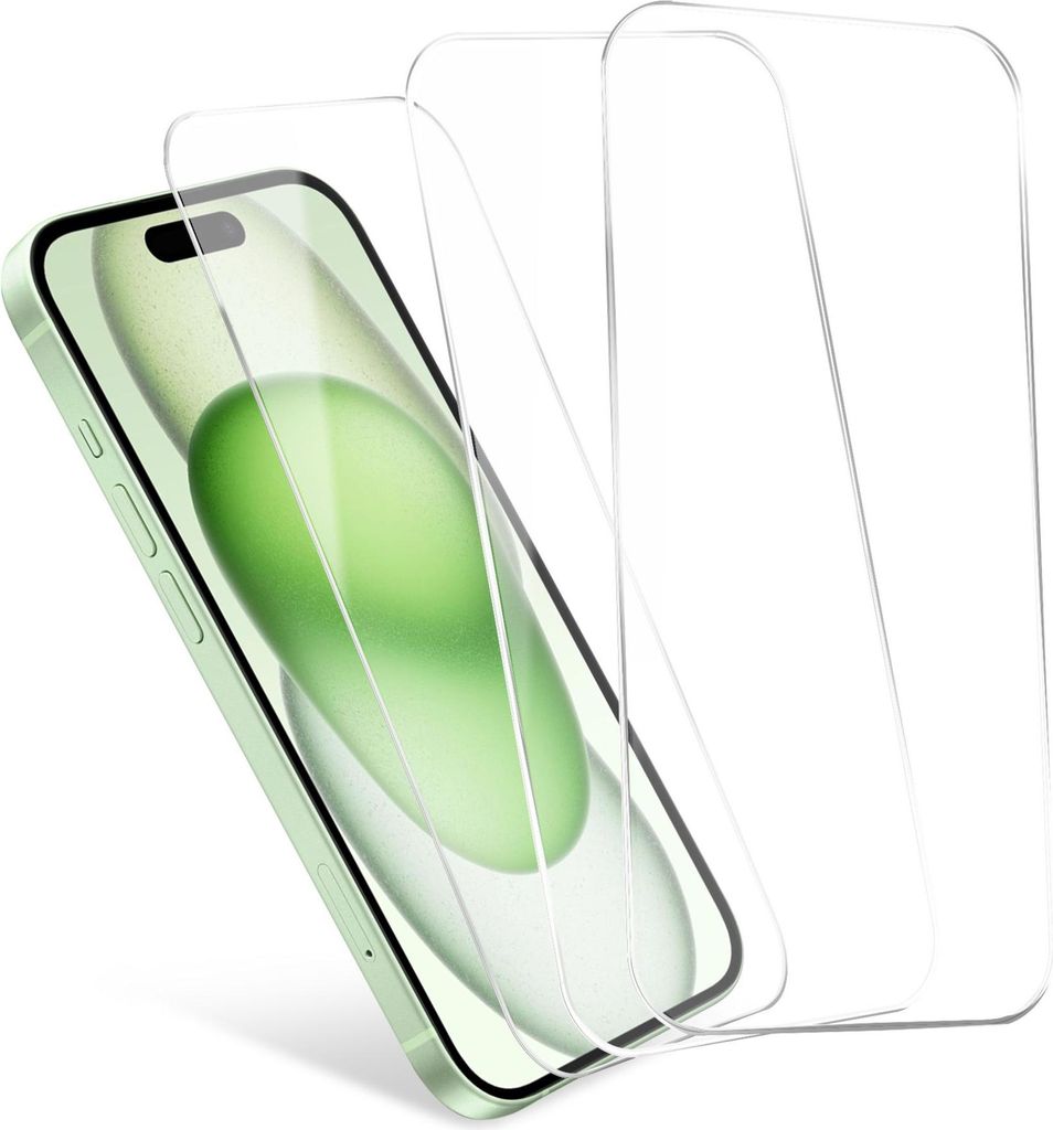 CELLONIC 3x Schutzfolie Handy kompatibel mit iPhone 15 & iPhone 15 Pro - 6,1 Zoll Smartphone Displayschutz 2.5D aus Tempered Glass Ultra Thin 9H Sc...