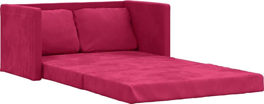 vidaXL Bodensofa mit Schlaffunktion Weinrot 122x204x55 cm Produktbild 