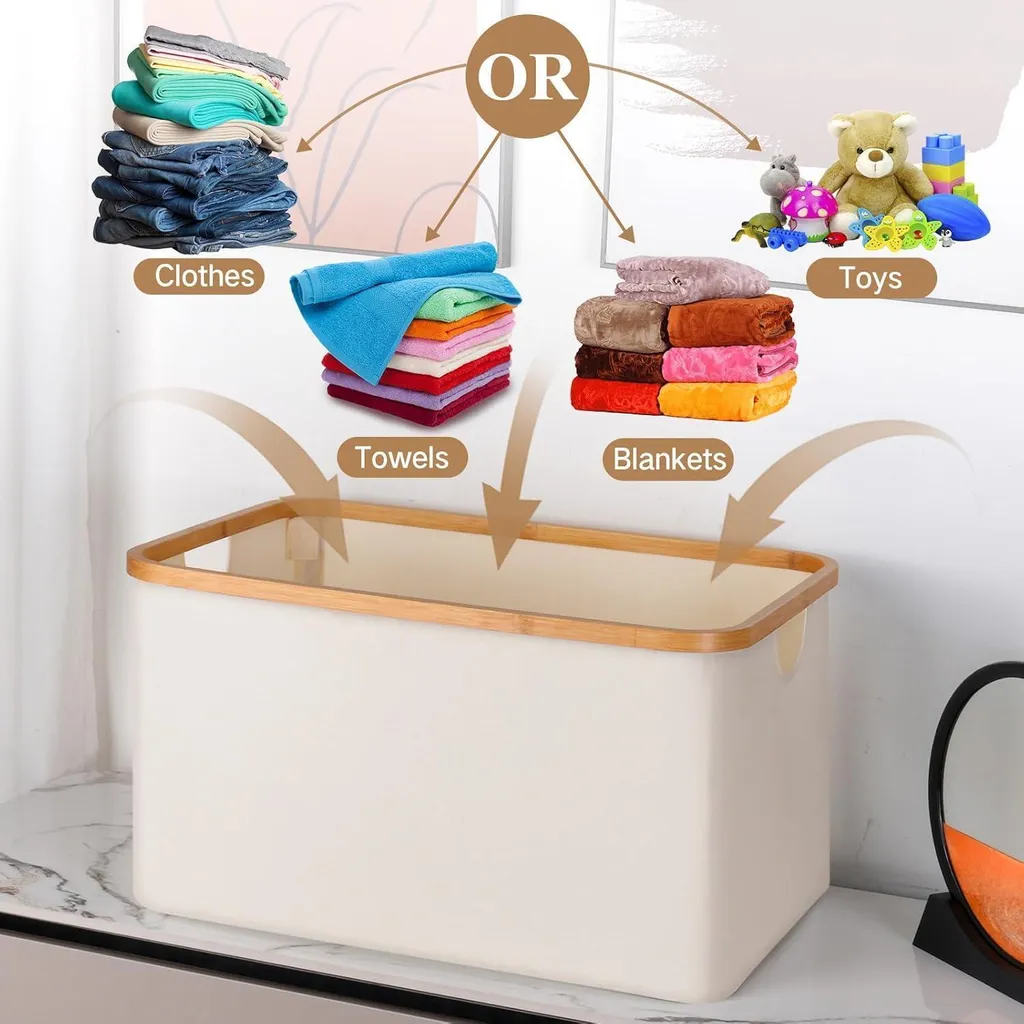Panier à Linge Gain de Place 60L Pliable pour Encombrement Minimum - 3