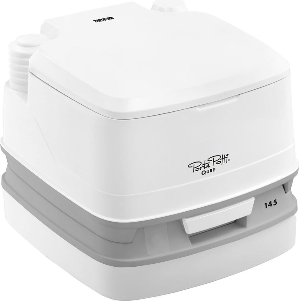 Porta Potti Qube 145 Campingtoilette 15 Ltr Toilettenpapier + Gratisprobe Chemie für Wohnwagen