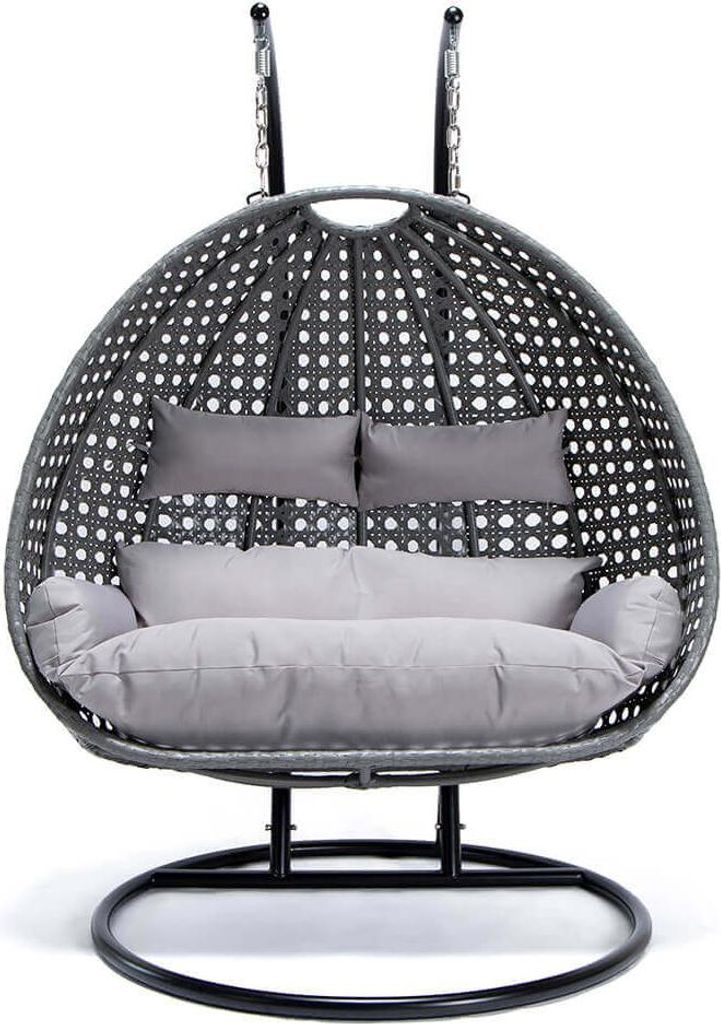 HOME DELUXE - Polyrattan Hängesessel TWIN Grau - 145x74x126 Produktbild 